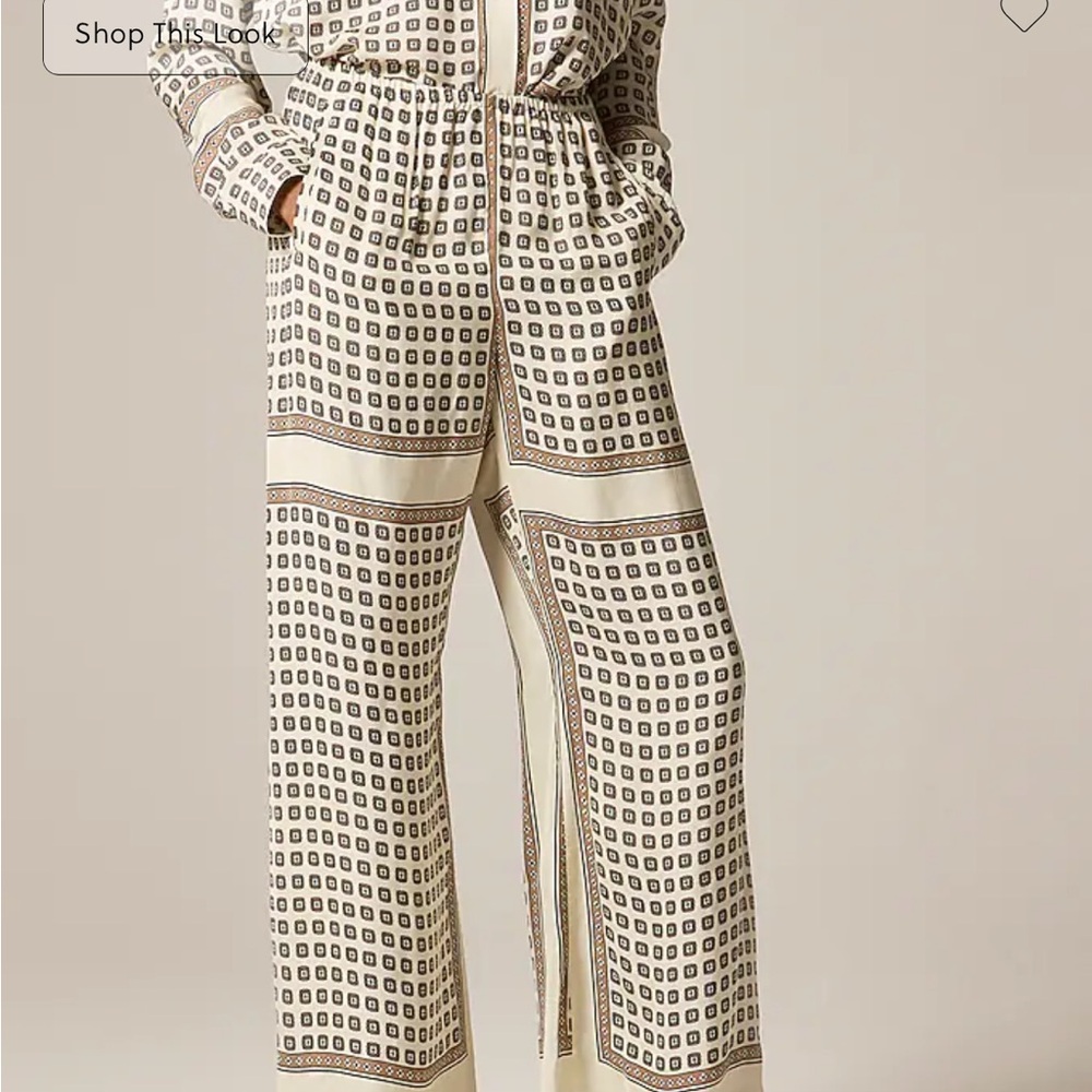 J. Crew Cosmo pant in foulard print XL